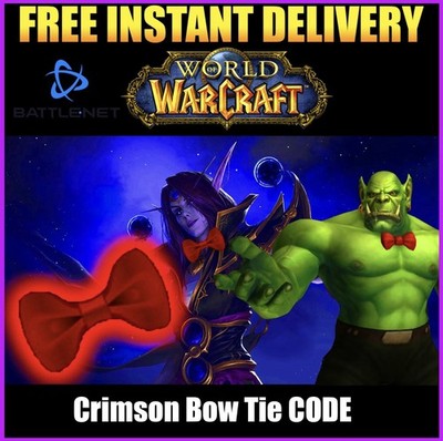 World of Warcraft Crimson Bow Tie GLOBAL WoW Loot Item Pringles CODE   RARE