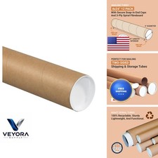 BOX USA Cardboard Tubes with Caps 24L x 4W x 4H Pack of 12
