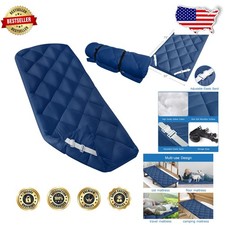 Luxury Quilted Cot Sleeping Pad 2" Thick Navy Microfiber Portable 75x30"