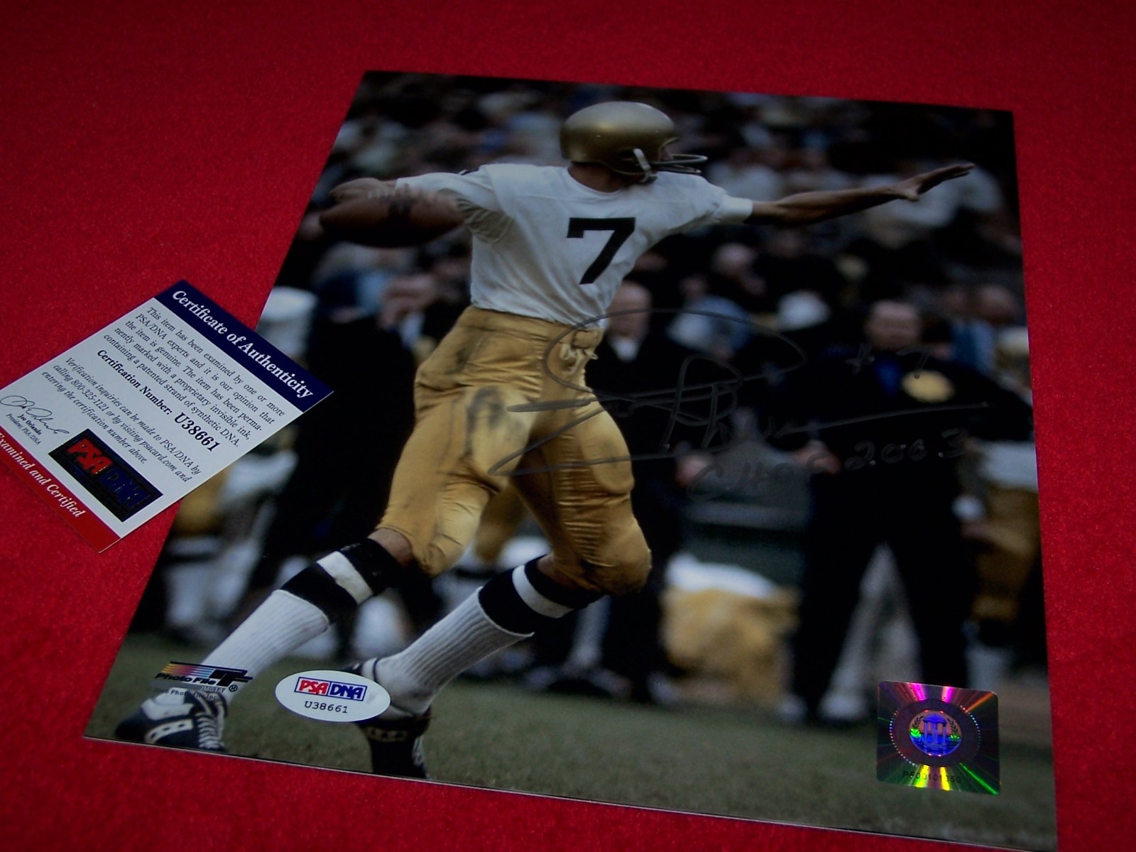 JOE THEISMANN Autographed Signed NOTRE DAME 8x10 PHOTO PSA CERTIFIED AUTHENTIC 
