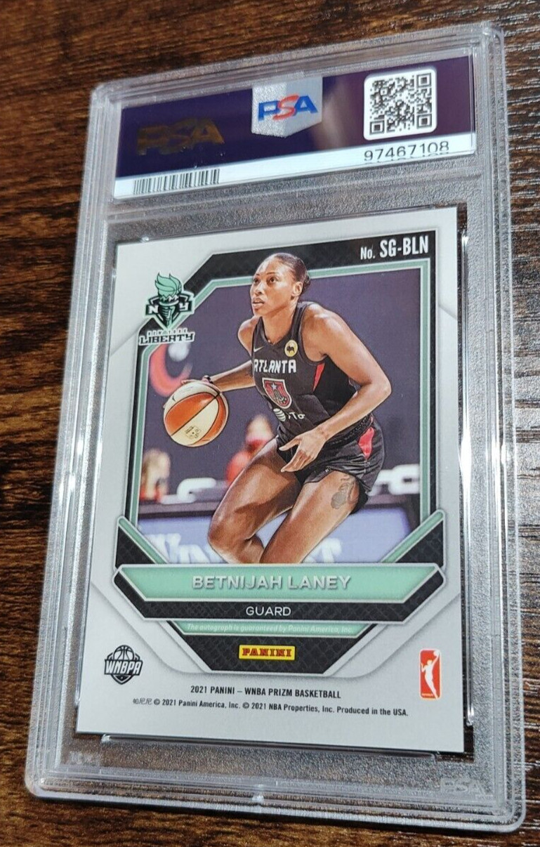 2021 Prizm WNBA Betnijah Laney Signature Auto PSA 9! POP 1! None Higher! view 2