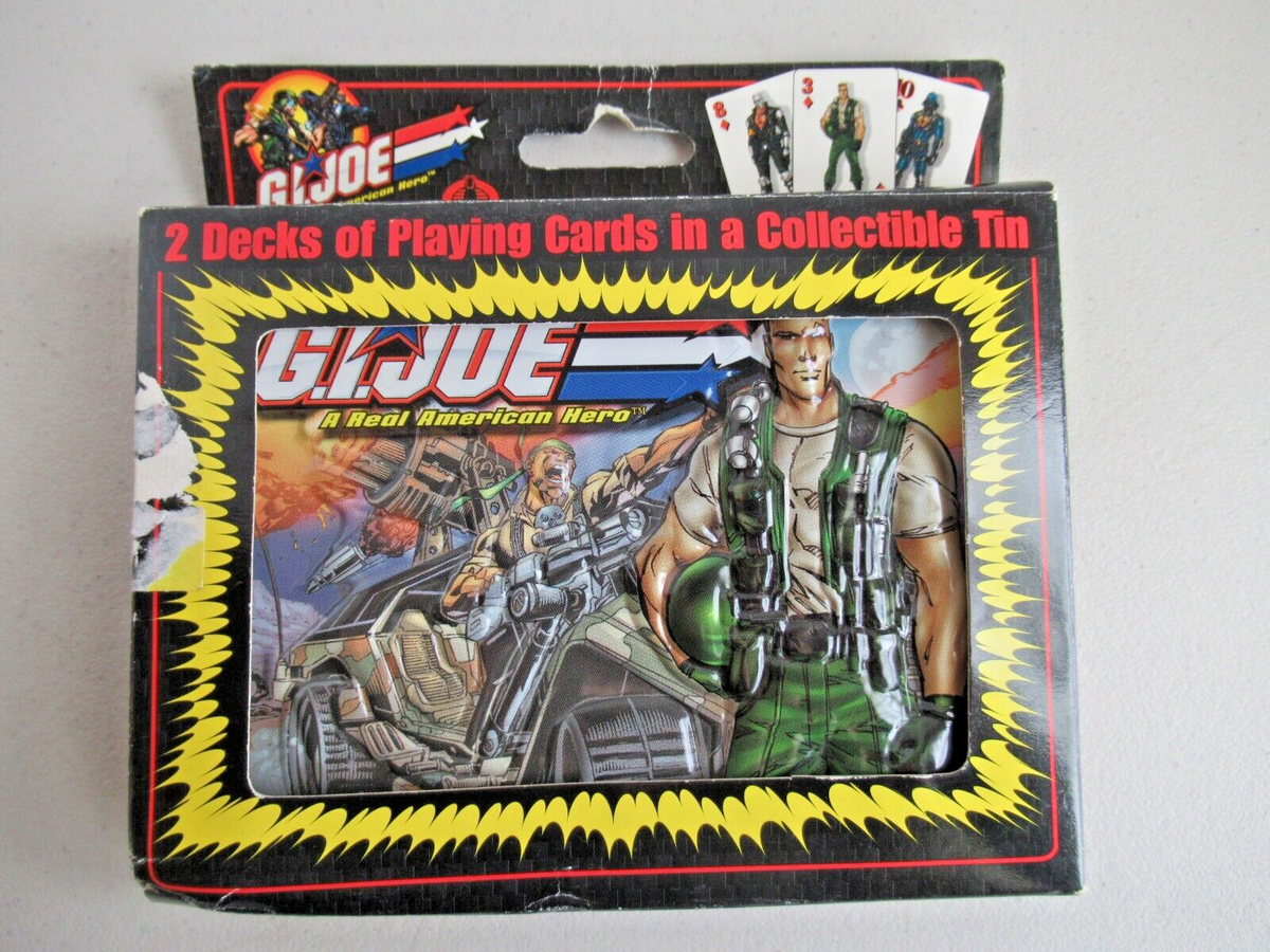 Rare GI JOE COLLECTIBLE PLAYING CARDS 2 DECKS In A Collectible Tin Hasbro 2002 Rare GI JOE COLLECTIBLE PLAYING CARDS 2 DECKS In A Collectible Tin Hasbro 2002