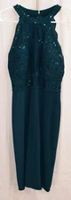 Morgan & Co. Sleeveless Sequin Short Dress Green Size 1/2 