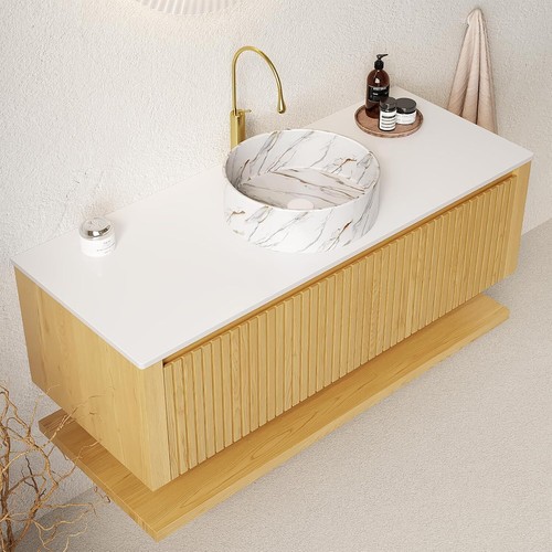 48" Wall Mounted Bathroom Vanity w/Sink, 2 Drawer, Floating Vanity Cabinet,Shelf - Picture 3 of 11