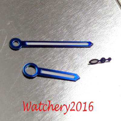 Flame Blued Steel Hands For Unitas ETA 6497 6498 Watch Movements - Blue Leaf Style