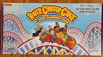 Rare Lakeshore roller coaster craze board game word blends reading