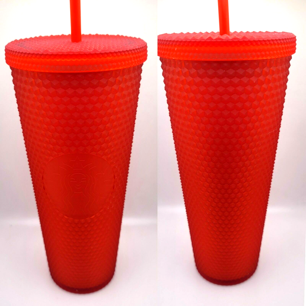 Starbucks Cold Cup Matte Red Studded Tumbler Soft 24oz Cold Cup 
