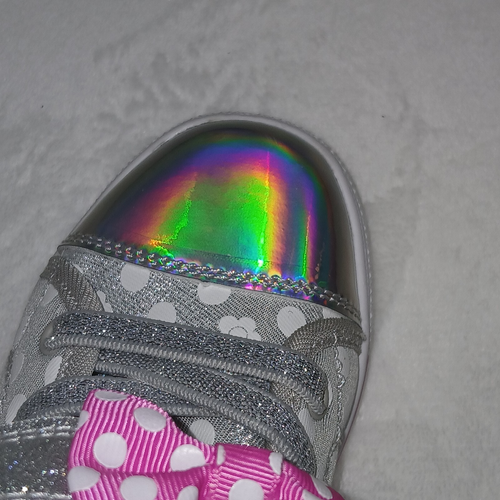 Disney Minnie Mouse Toddler Shoes 12, Zip & Hook/Loop Closure, Rainbow Toe Cap - Picture 8 of 12