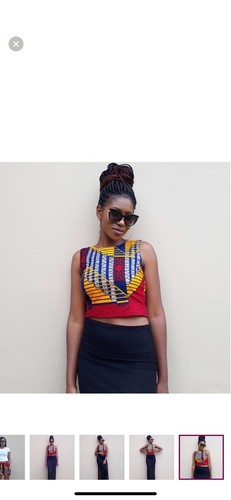 Beautiful Colorful African 2Pc Outfit Sleeveless Crop Top & Short W/ Pockets Set - 第 8/12 張圖片