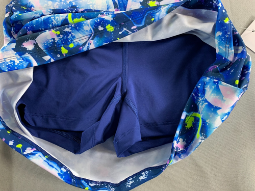 Prince Girls Tennis Skort S 8-9 Cosmic Confetti Blue Stretch Wicking NWT - Picture 8 of 10