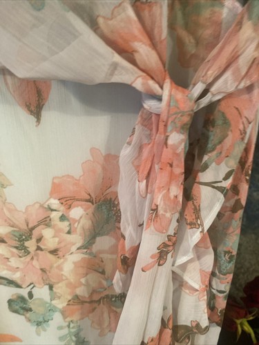 NWT London Times Floral PrintVisit Surplice V-Neck Ruffled Hem Faux Sz 16 - Picture 9 of 13