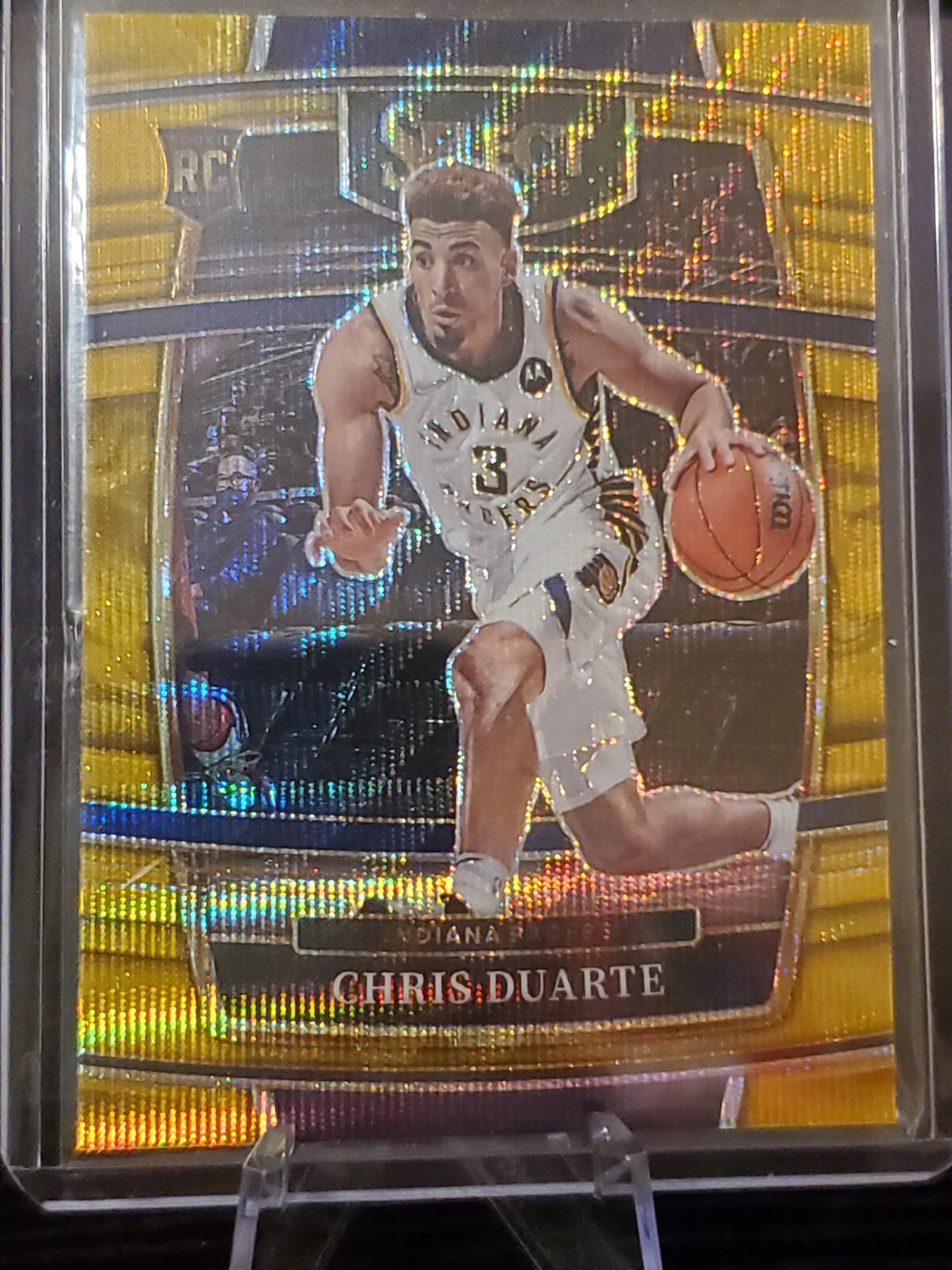 2021-22 Panini Select Chris Duarte Rookie Gold Wave Concourse Pacers #41 RC
