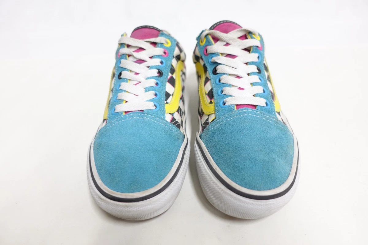 Blue yellow and pink vans discount
