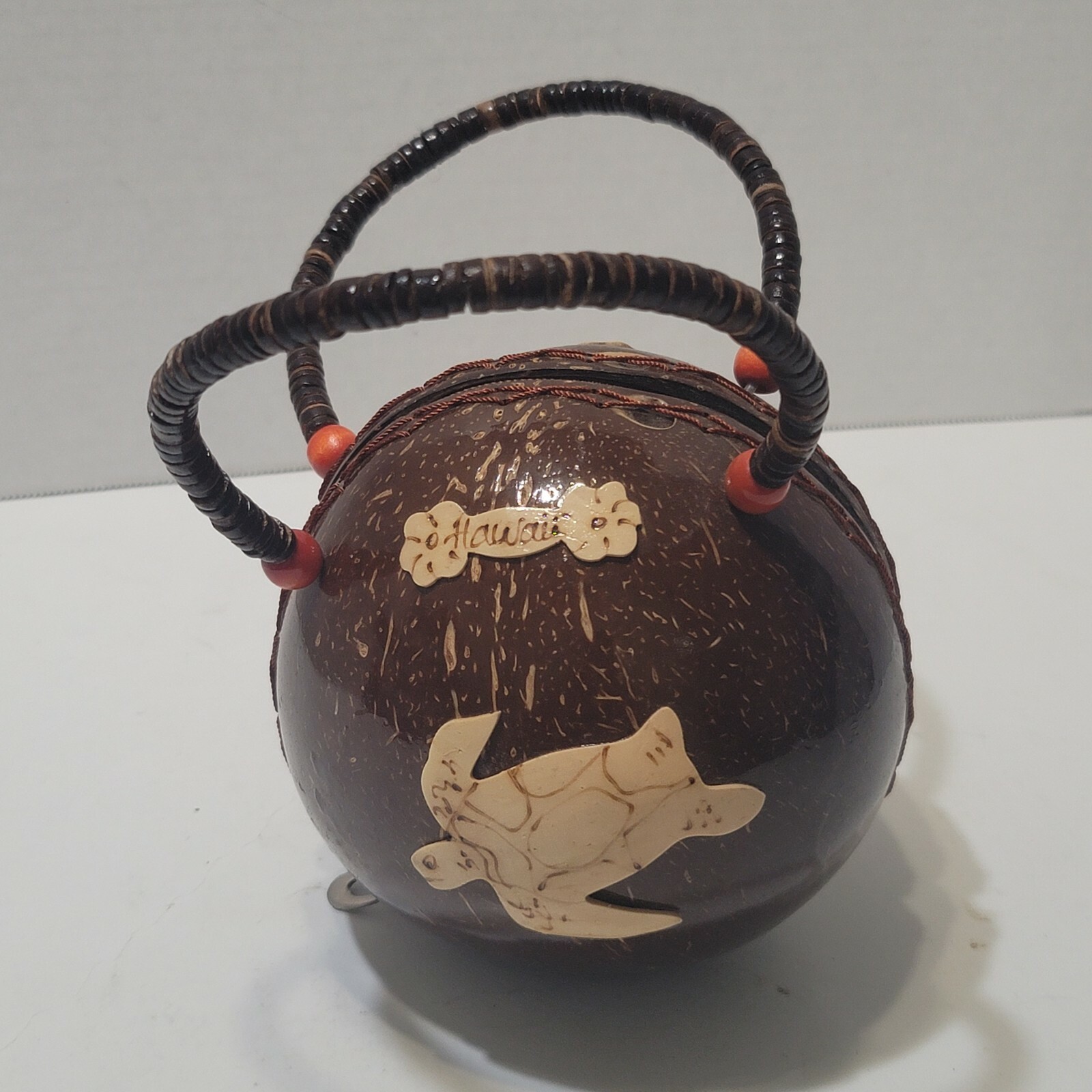 Hawaii Aloha Handmade Coconut Shell Purse Palm Tree S… Gem