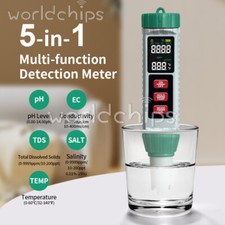 PH/EC/TDS/Salinity/Temperature 5-in-1 High Precision Digital Water Quality Meter