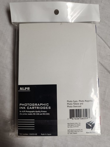 ALPS Series Printer Ink 4 Pack Overcoat Yellow Magenta Cyan 106059-00 Sealed NEW - Picture 2 of 3