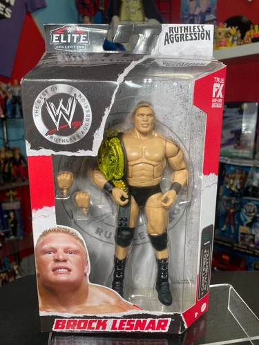WWE Wrestling Mattel Elite Ruthless Aggression Series Brock Lesnar Figure Title