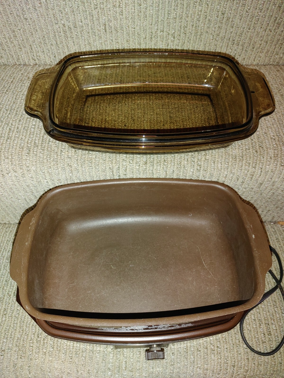 Vintage West Bend Rectangular 4 Quart Slow Cooker 84114 w Lid and Cord