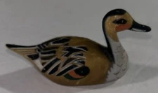 VINTAGE 1980's ENESCO HONG KONG SMALL DUCK / DECOY RESIN  FIGURINE 3.5” Long