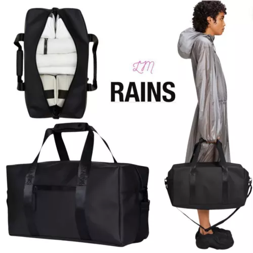 RAINS Trail Gym Bag Overnight Weekend Duffle Black