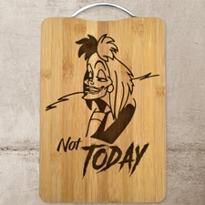 Cruella Deville Laser Engraved Bamboo Cutting Board