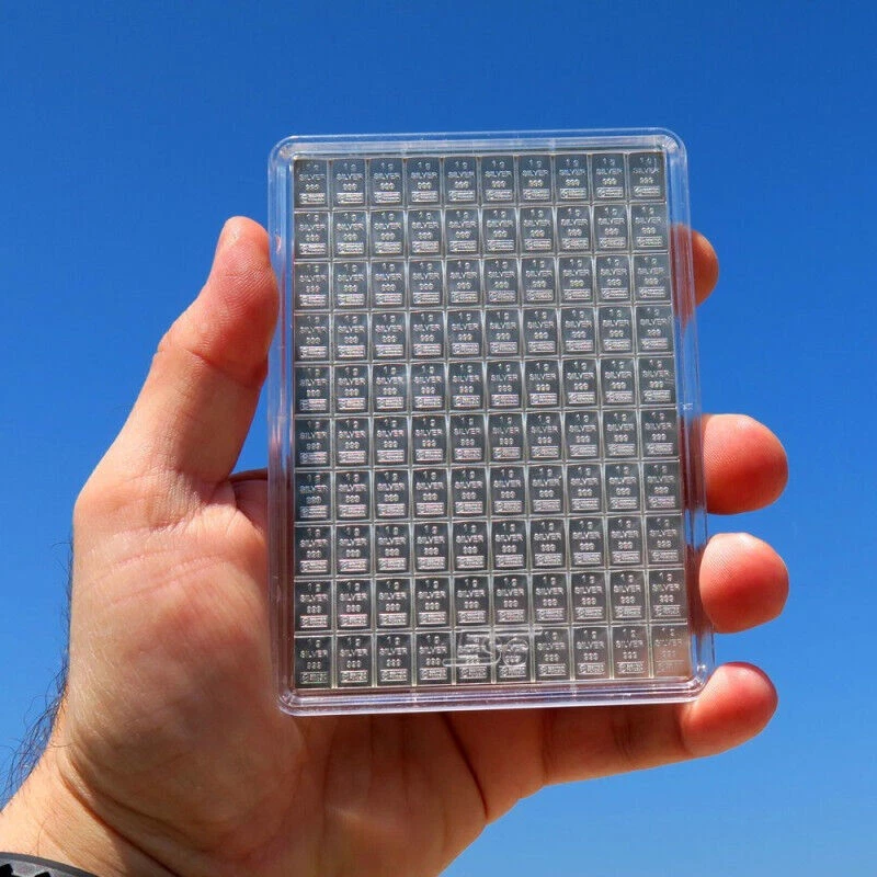 100x 1 GRAMM SILBERBARREN - Silbertafel ESG Valcambi 100g Silber Münze Barren!!! - Bild 4 von 4