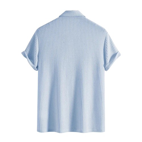 Mens Golf Button T-Shirt Knit Polo Shirts Casual Summer Beach Short Sleeve Tee - Picture 30 of 42