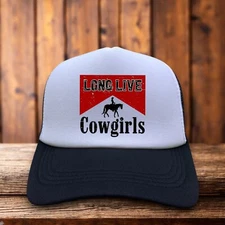 Long Live Cowgirls Unisex Trucker Hat Black Snapback Country Dolly Parton Cap
