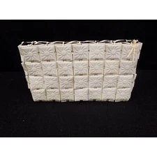 Plastiflex 1940's Square Tile Clutch Purse with Metal Zipper