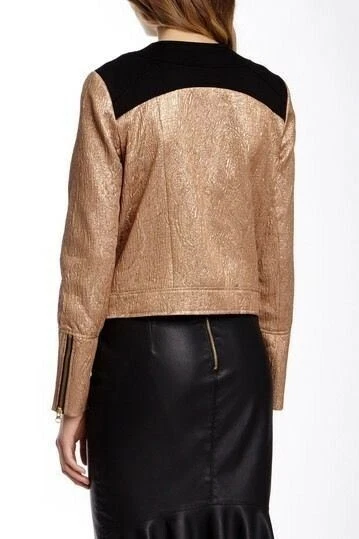 Мотоциклетная куртка Twelfth Street By Cynthia Vincent на молнии спереди с длинным рукавом размер 8 - Изображение 3 из 3