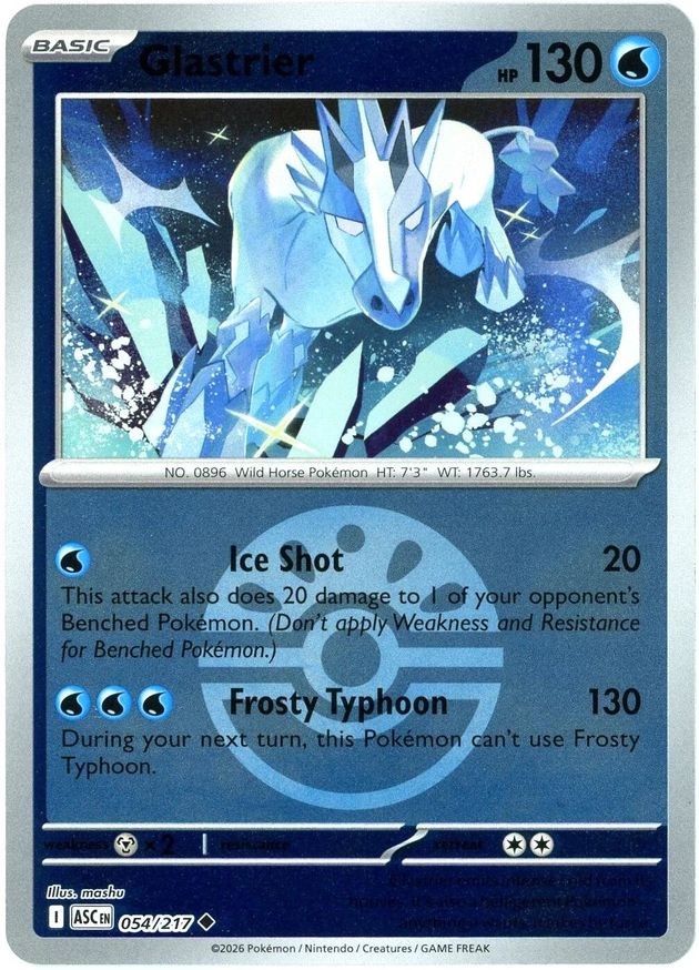 Pokemon Glastrier (54/583) Ascended Heroes NM REVERSE HOLO- Friend Ball