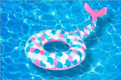 Meerjungfrauenschwanz aufblasbarer Pool Schwimmer Strand Schwimmring - 142 cm, rosa, 8+ Jahre