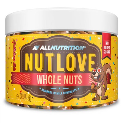 Allnutrition Nutlove Whole Nuts, 300 g Dose, Almonds in Milk Chocolate