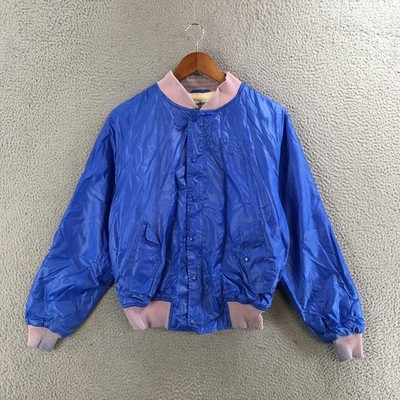 Vintage Yves Saint Laurent YSL Bomber Jacket Mens M/L Blue Nylon