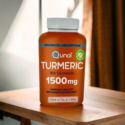 Turmeric Curcumin with Black Pepper and Ginger, Qunol 1500mg Turmeric Extract