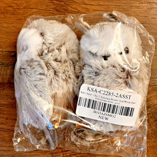 NEW Pair Kurt Adler Brown White Owl Ornaments
