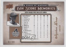 2008 A Piece of History Box Score Memories Copper 92/99 Stephen Drew #BSM-2 0a1