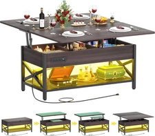 Aheaplus Coffee Table Lift Top Multi-Function Coffee Table Converts to Dining Ta
