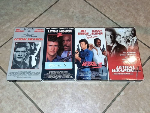 Lethal Weapon VHS Lot 1 2 3 4 Mel Gibson Danny Glover Joe Pesci Movies Cassette 