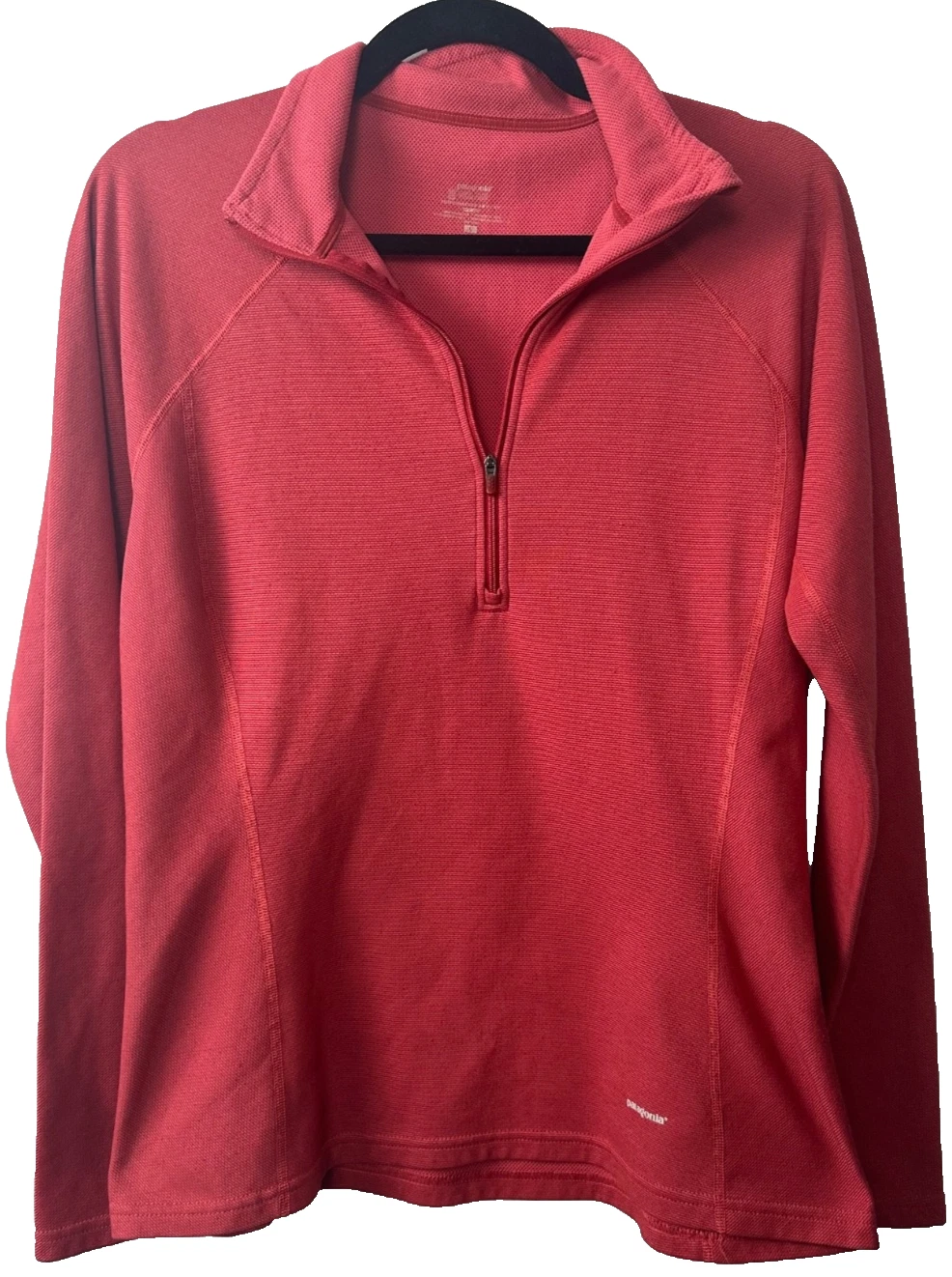 Patagonia Women’s L outdoor Capilene Base Layer Half Zip Fleece Pullover Top E3