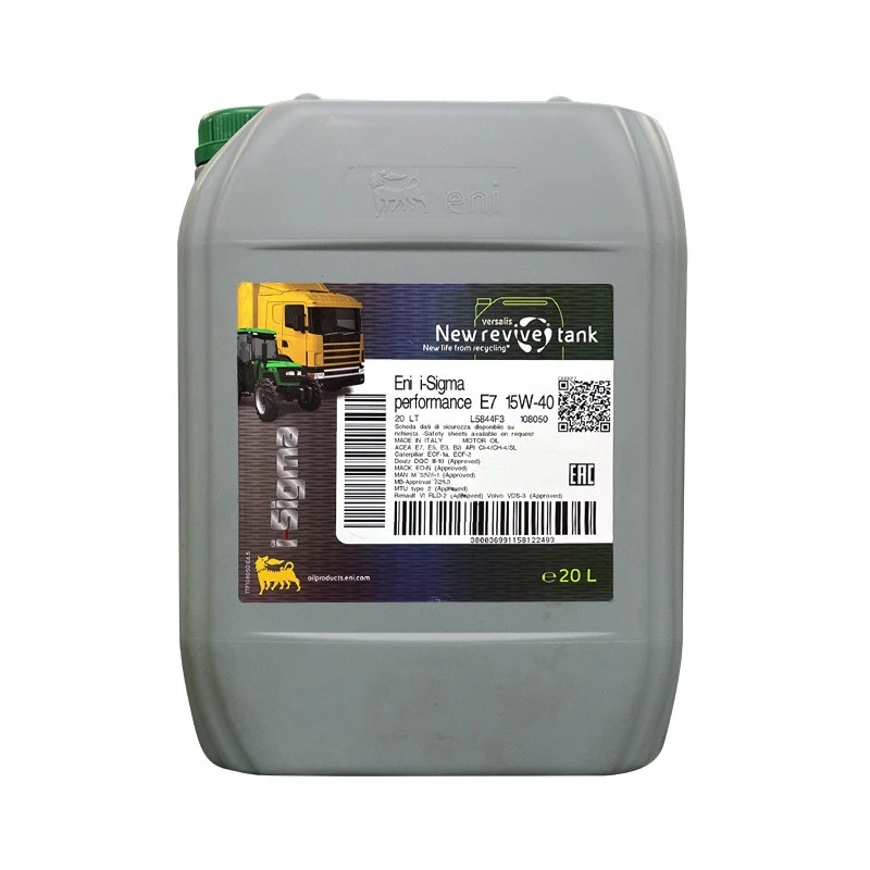 ENI i-Sigma Performance E7 15W-40 - Olio Motore Diesel Pesanti - 20 Litri