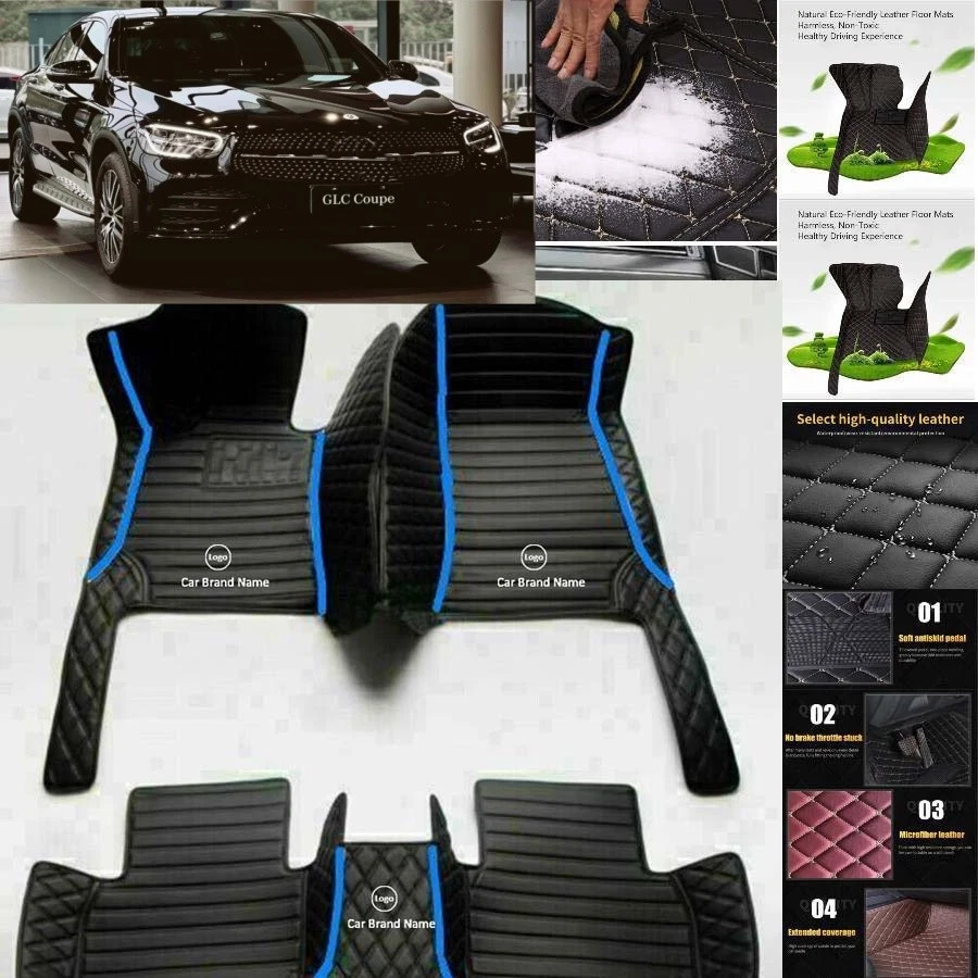 For Mercedes Benz GLC Car Floor Mats Auto Carpets All Weather Waterproof - Imagem 4 de 4