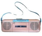 Vintage 1986 Peach Sharp QT-50 Portable Radio Cassette w/ Strap STRANGER THINGS