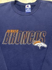 Champion Denver Broncos Stitched Crewneck Sweatshirt Mens XL NFL Blue Sweater
