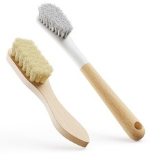 Wood Laundry Brush, Laundry Stain Brush wth Long Handle and Soft Bristle for ...