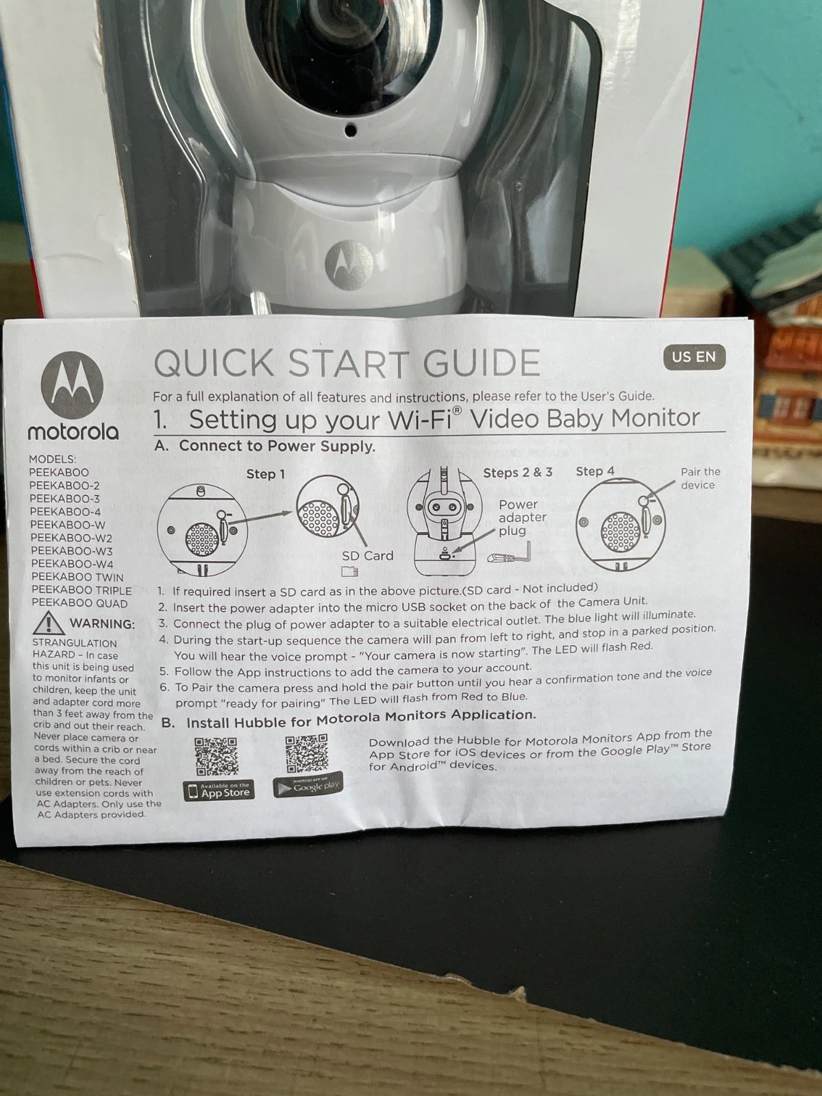 Motorola Peekaboo WiFi Video Baby Camera with Night Light