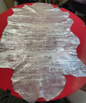 ROSENROSA/METALLIC,LEDERFELLE,HÄUTE,,METALLIC SILBER SY1090 A