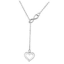 Infinite Heart Necklace - 925 Sterling Silver Heart Necklaces for Women Gifts