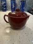 Hazel Atlas Moderntone Little Hostess Childs Miniature Burgundy Red Tea Pot