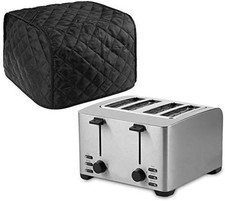 4-Slice Toaster Cover Dust-Proof Quilted Blac...